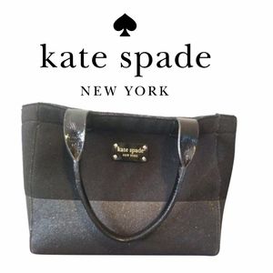 Kate Spade Frosted Quinn Black Felt Glitter Tote